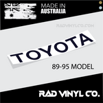 TOYOTA, TACOMA, TRAY BODY DECAL, toyota hi-lux, hilux, tailgate decal, tailgate sticker, car decal, vinyl sticker, pick up truck, 1989, 1990, 1991, 1992, 1993, 1994, 1995