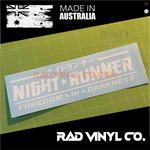 MIDNIGHT RUNNERS, NIGHT RUNNER, ENDLESS NIGHTS, CAR WINDSHIELD BANNER, DECAL, VINYL STICKER, JDM, NIGHT KIDS, car sticker, window sticker, window banner