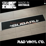 SUBARU BANNER, SUBARU REVERSED CUT CAR BANNER, SUBARU STICKER, WINDOW BANNER, SUBARU, SUBARU WINDSHIELD BANNER